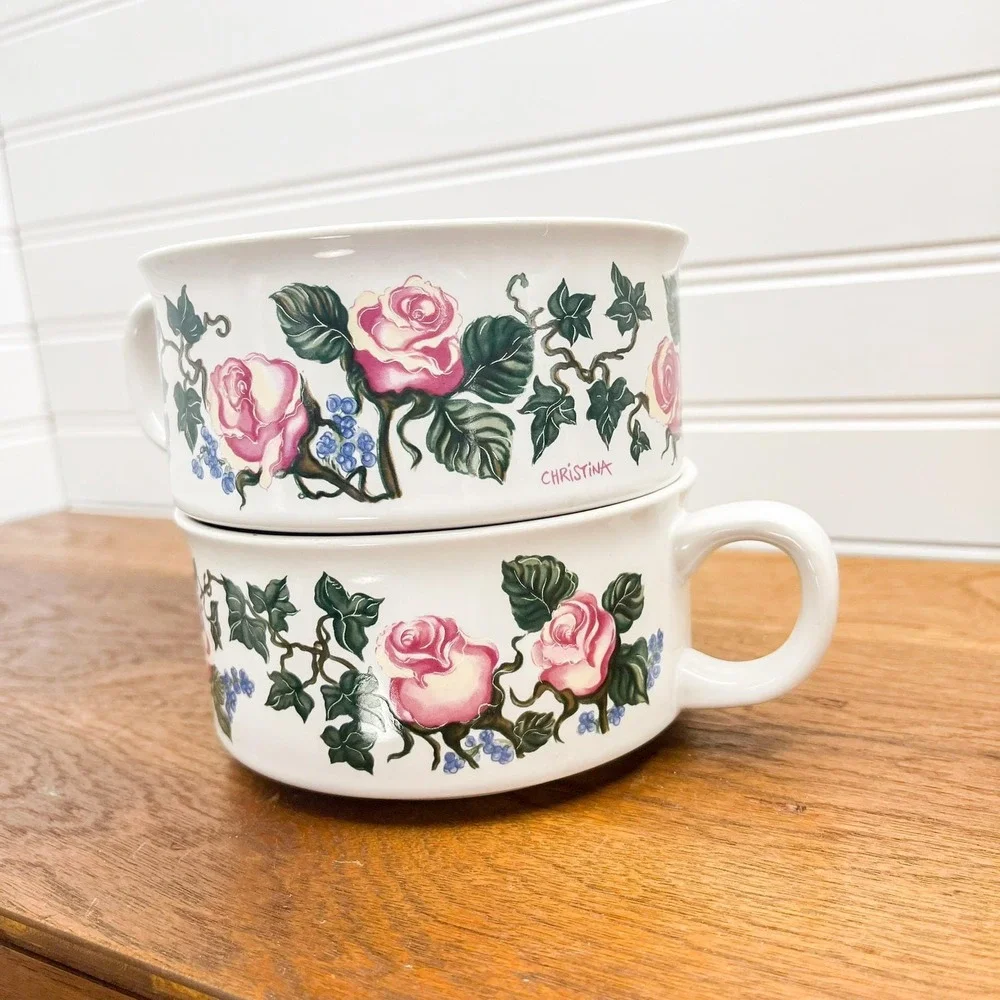 Vintage‎ Floral Soup Bowl Set: Potpourri Press Christina Line